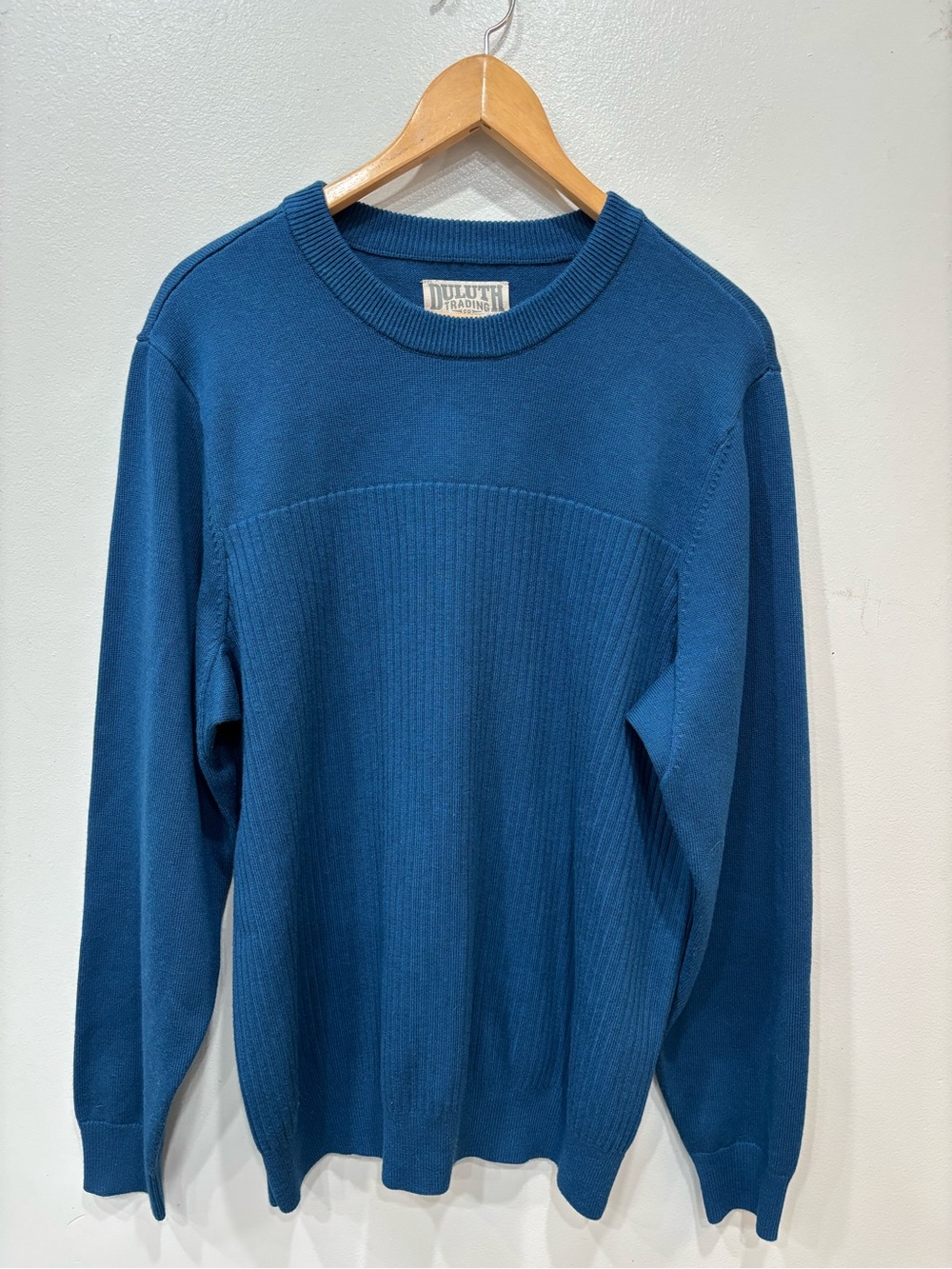 Duluth Trading Merino Wool Blend Crewneck Blue Sweater Men’s Size Medium